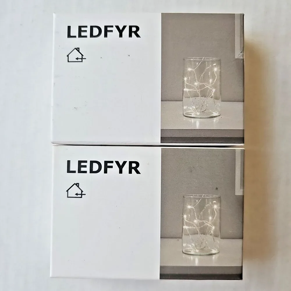 IKEA LEDFYR LED String Light With 12 Lights x 2 NEW IN BOX 304.210.23
